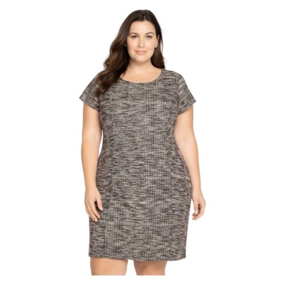 Lane Bryant Size 18/20 Fit and Flare Short Sleeve Tweed Dress - Picture 1 of 7
